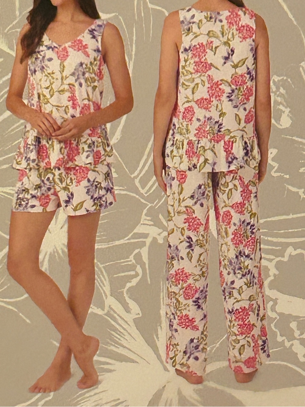 Tommy Bahama 3 pc Pajama Set NWT Medium Floral